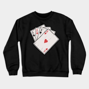 Traditional Tattoo Four Aces Playing Card Game Crewneck Sweatshirt